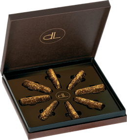 Luxury chocolate gift with goldleaf