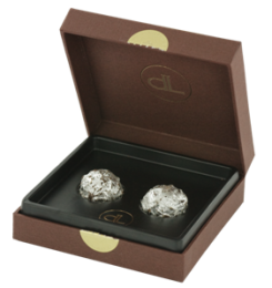 2 chocolates with edible silver