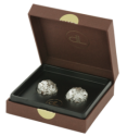 2 chocolates with edible silver