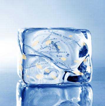 glaçon avec or glaçon avec or