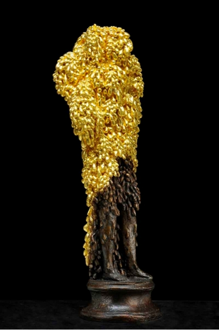 Johan Creten - Strange Fruit, 2002/2009. Guil bronze statue by Johan Creten