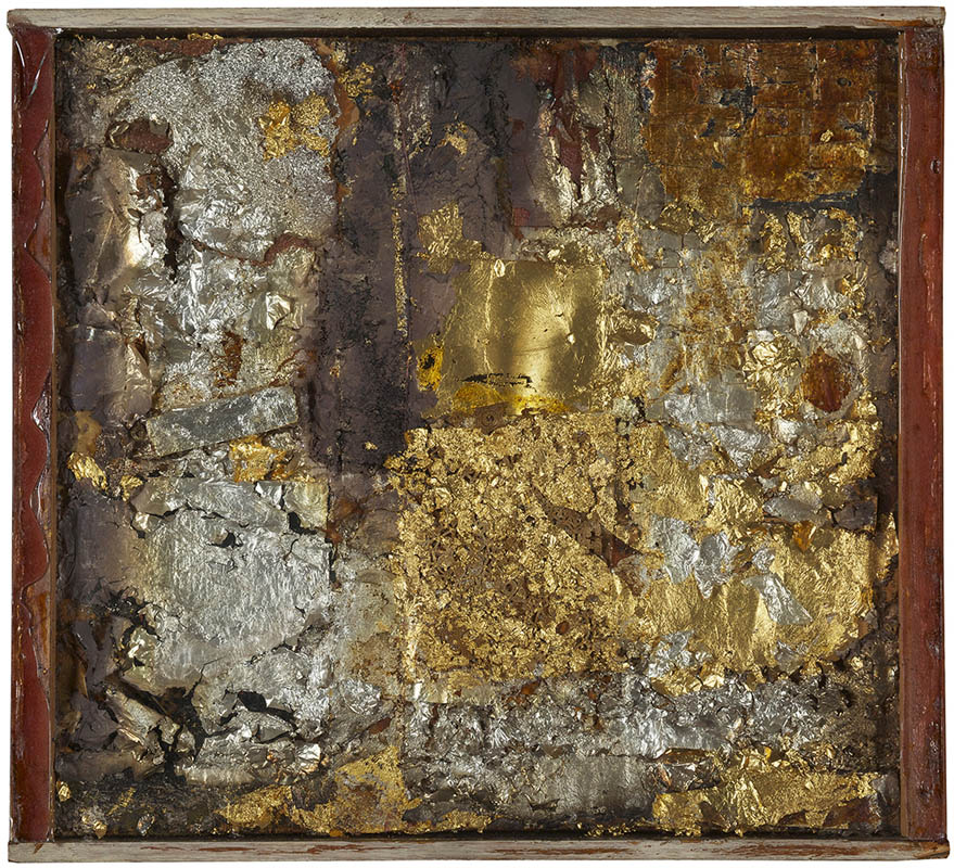Robert Rauschenberg - Untitles (Gold painting), 1953. Mixed media painting by Robert Rauschenberg