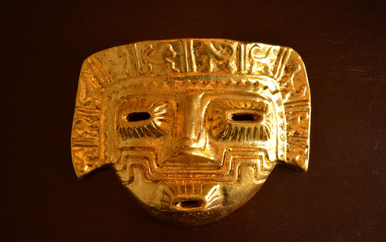 24 karat gold on inca mask