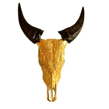 gold-buffalo-skull