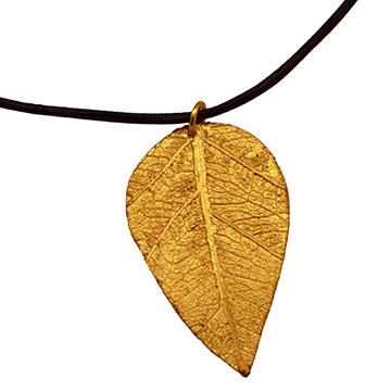 Golden Willow Leaf Pendant