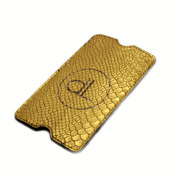 24k hand gilded genuine leather smartphone sleeve