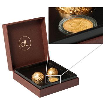 Chocolats recouverts de feuilles d'or - 25 feuilles d'or comestible -  Delafee