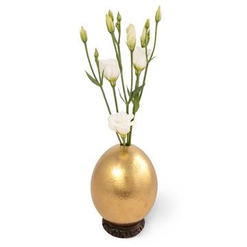 Genuine Ostrich Egg covered with 24 Karat gold