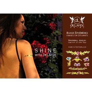 Tatouages temporaires en or 24 carats - Roses