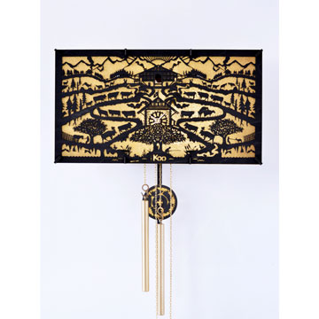 "Koo", DeLafées Cuckoo clock gilded with 24k gold
