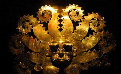 Masque en or Inca 