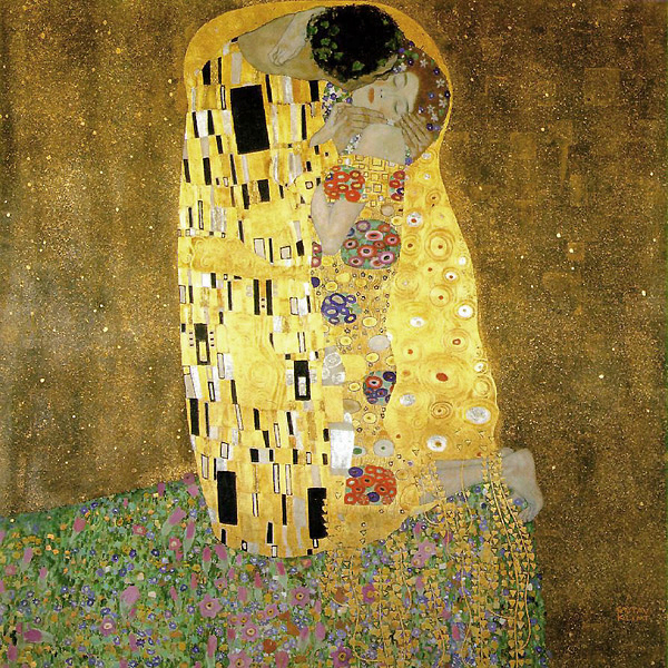 Klimt.or.feuille d'or.peinture.le baiser.art.art déco.